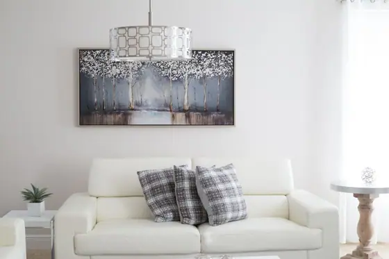 Bright lounge with white sofas